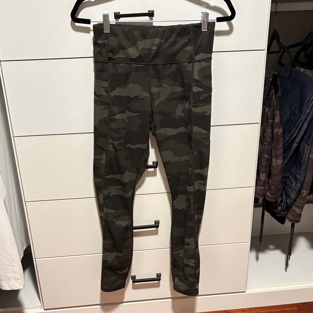 Athleta Camouflage Leggings - Green and Black